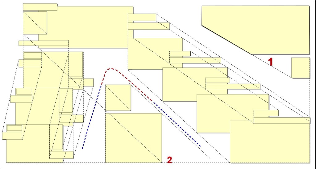 Fig. 9 – La figura sottolinea la distribuzione delle linee di impaginazione del pannello raffigurato in Fig. 8, basate sulla posizione degli ingombri di testi e figure. Una coerenza grafica nell’organizzazione dei testi e delle immagini rende un pannello armonioso e gradevole alla vista, esteticamente attrattivo e in grado di “farsi leggere” con maggiore facilità.